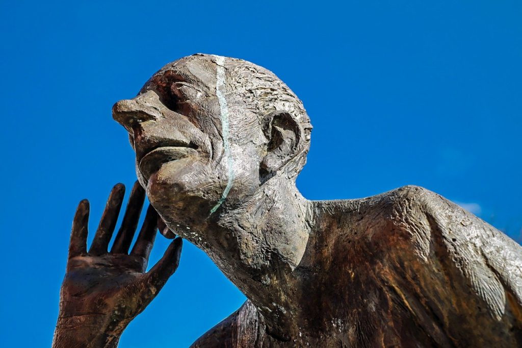 sculpture, bronze, the listening